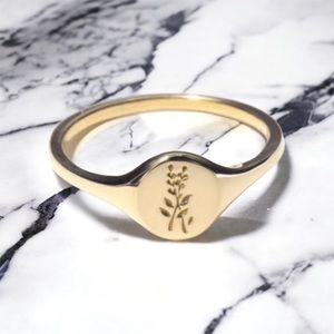 NEW 18k gold plated flower ring